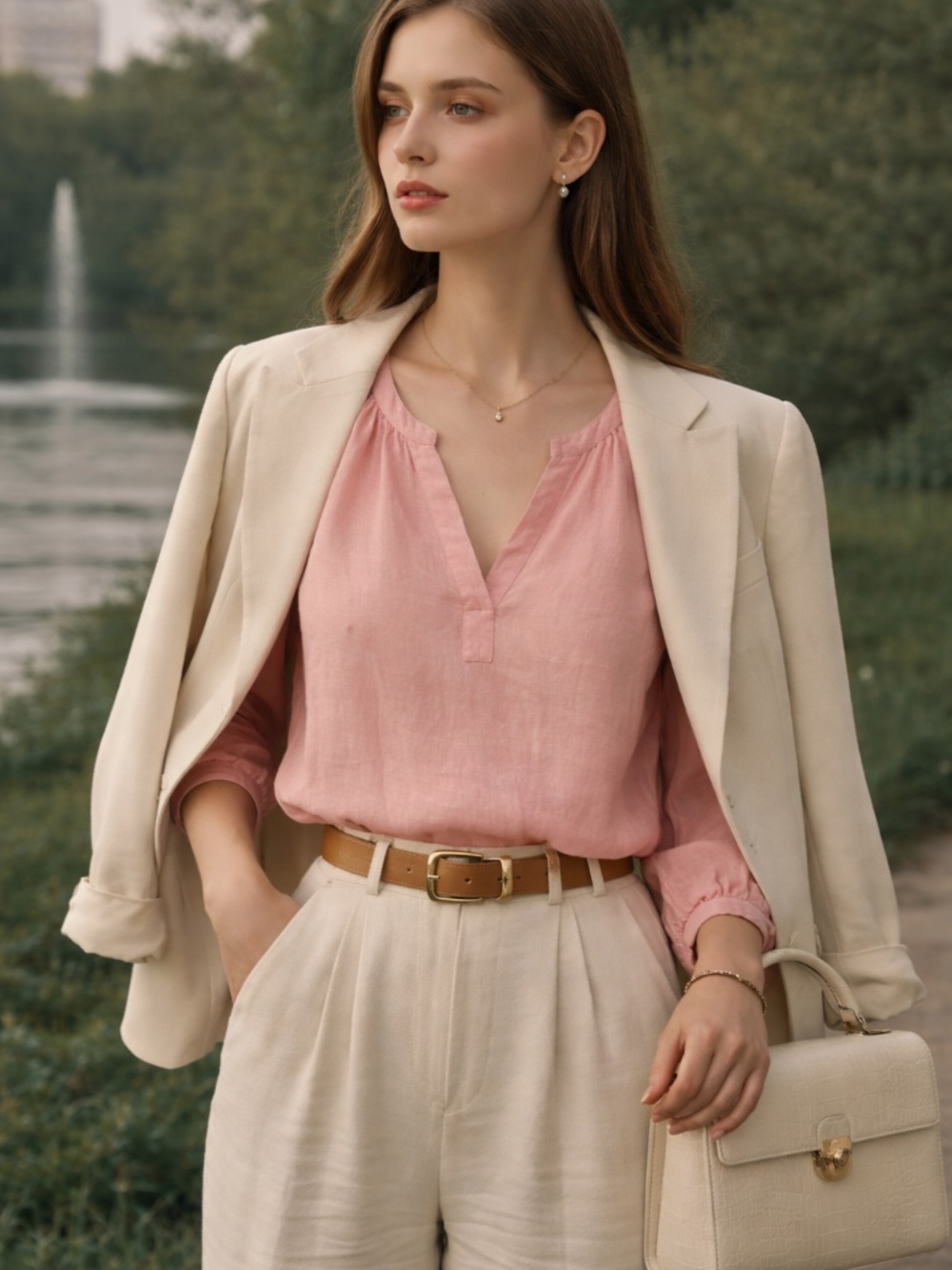 Part Two peasant top 4 pink 100% linen balloon sleeves boho scandie girl luxury